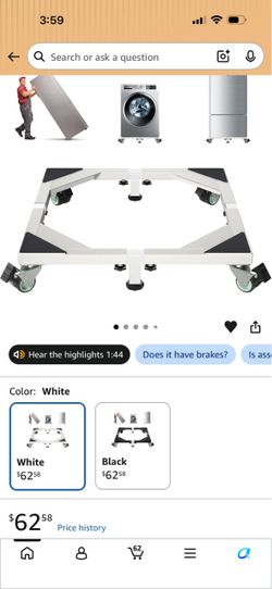 Adjustable Appliance Mobile Base with Casters