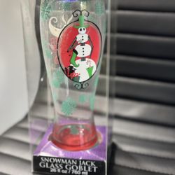 The Nightmare Before Christmas Snowman Jack Glass Goblet 26 fl oz Disney 