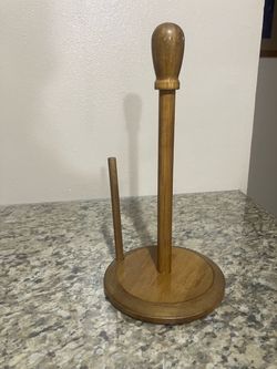 Wooden Paper Towel Holder Stand