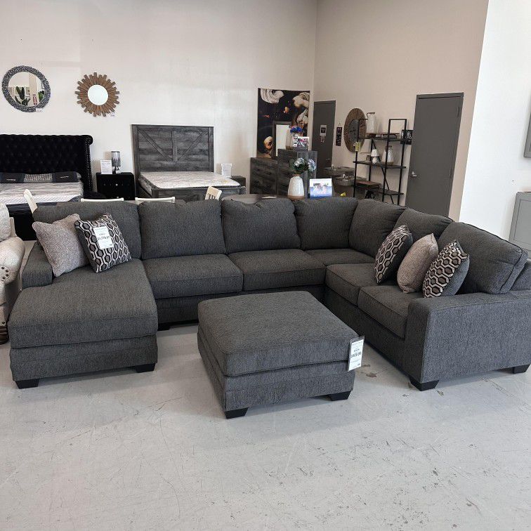 Discounted Price Tracling Slate Gray Deep Seating U Shaped Sectional Couch With Chaise Home Decor 