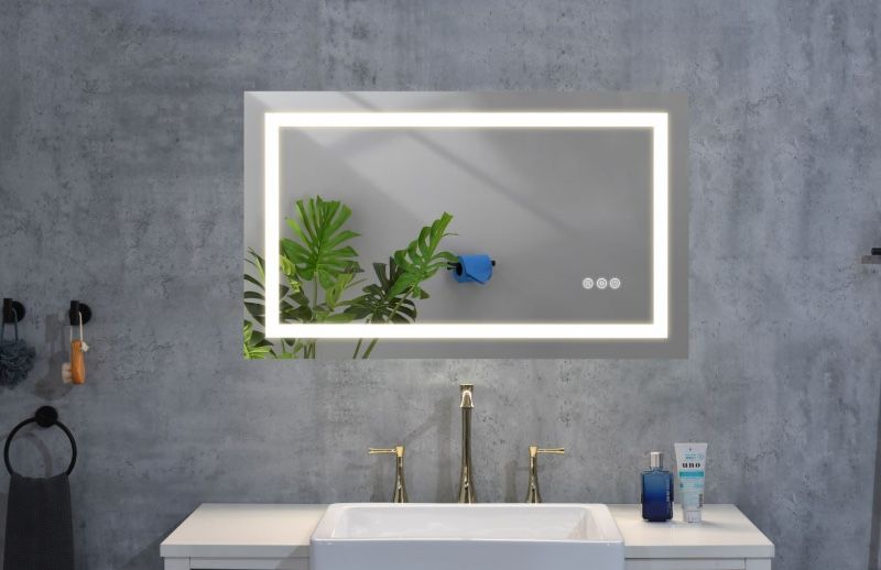 36*20LED Lighted Bathroom Wall Mounted Mirror with High Lumen+Anti Fog Separately Control+Dimmer Function,All Products : American Fashion Style Bags On Sale