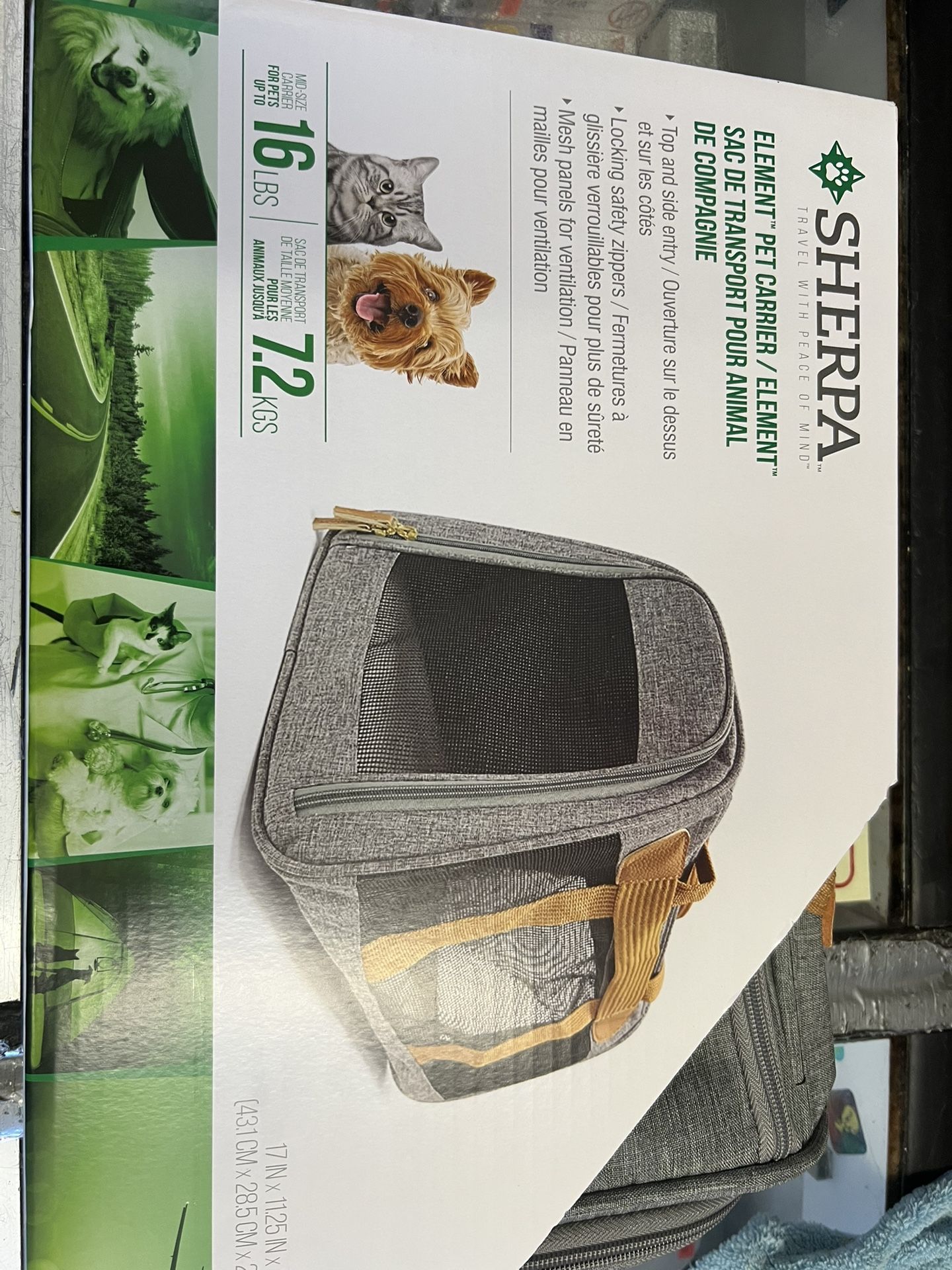 Pet Carrier. Small Pets For Dogs, Cats And Birds 16lbs Max