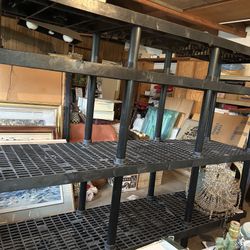 Black  Heavy Duty Impact Resistant Plastic Interlocking  Shelving Unit 
