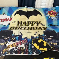 Very Large Batman Birthday Party Decoration Backdrop