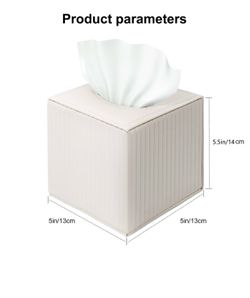 White PU Leather Tissue Cover