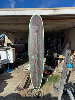 8’6” Rockin Fig Longboard Surfboard – Fins + Padded Zipper Cover – Used