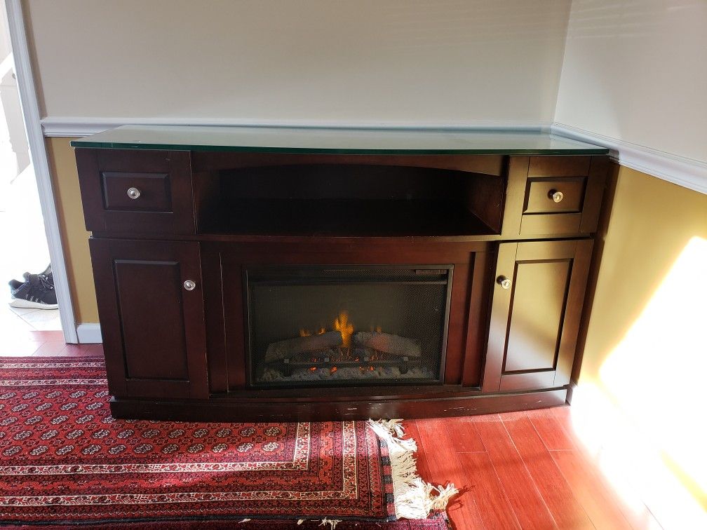 Electric fireplace TV stand