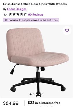 Gently used pink Criss-Cross Office Desk Chair With Wheels Pink