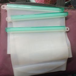 homelux 2 qt reusable freezer storage bags silicone 5 bags $10