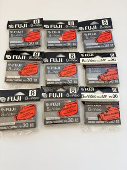 Lot Of 9 Fuji 8mm Double Coating P6-30 Video Cassettes