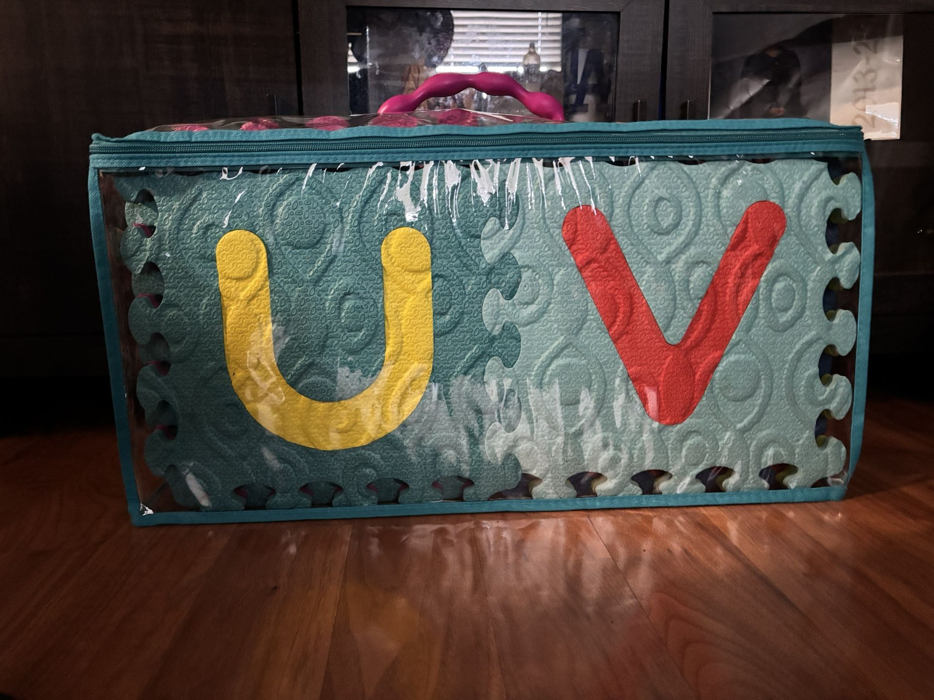 B. toys – Developmental Learning Alphabet Floor Mat – 26 Interlocking & Removable Foam Tiles – Thick ABC Tiles for Newborns, Toddlers, Kids – Storage