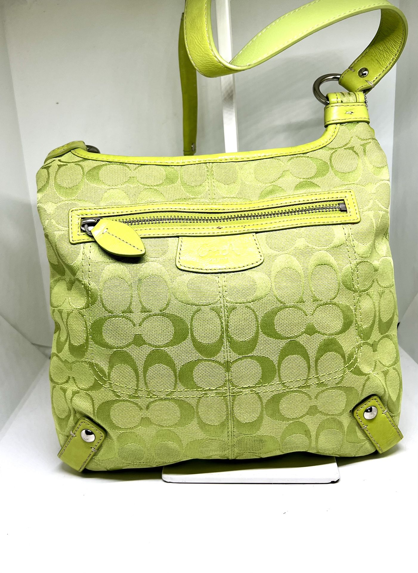 COACH💥RARE~LIMITED EDITION💥Green Some Signature Crossbody Bag