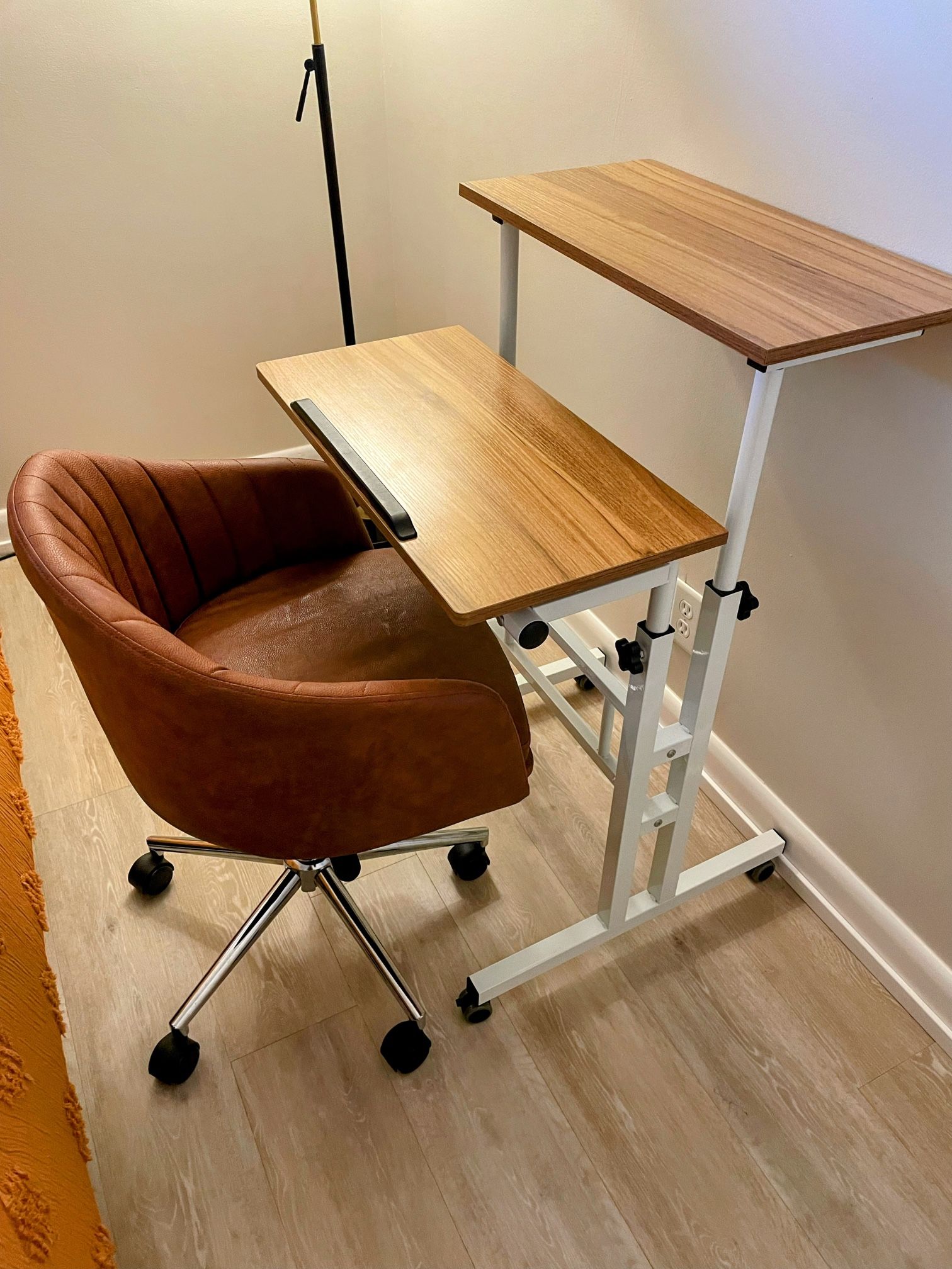 Portable Desk And Leather Swivel Chair