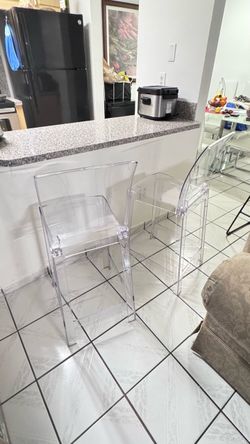Clear Acrylic Ghost Bar Stools – Set of 2