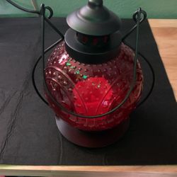 red glass decorative lamp