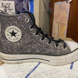 CONVERSE “SILVER GLITTER” CHUCK TAYLORS