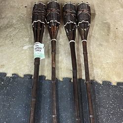 Bamboo Tiki Torch Holders