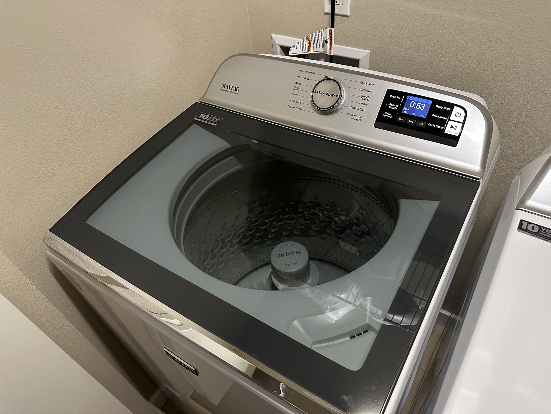 Maytag Smart Capable 5.2-cu ft High Efficiency Agitator Smart Compatible Top-Load Washer