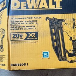 DeWalt Sold****^^^^^+20V XR 16 Ga. Angled Finish Nailer Kit