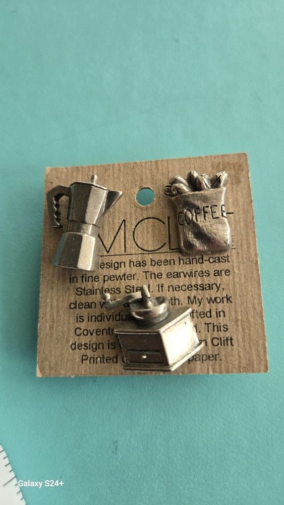 Pewter Coffee Theme Pins