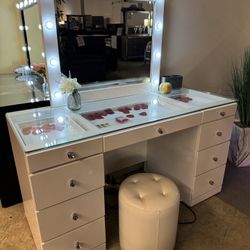 Stylish Black Or White Vanity With LED Mirror.  Only $799!! Was $1599!!