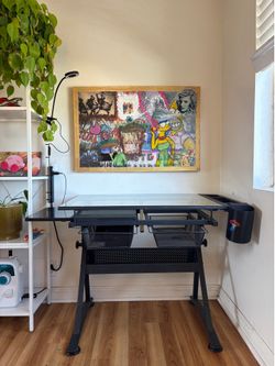 drafting or crafts or pc glass and metal desk