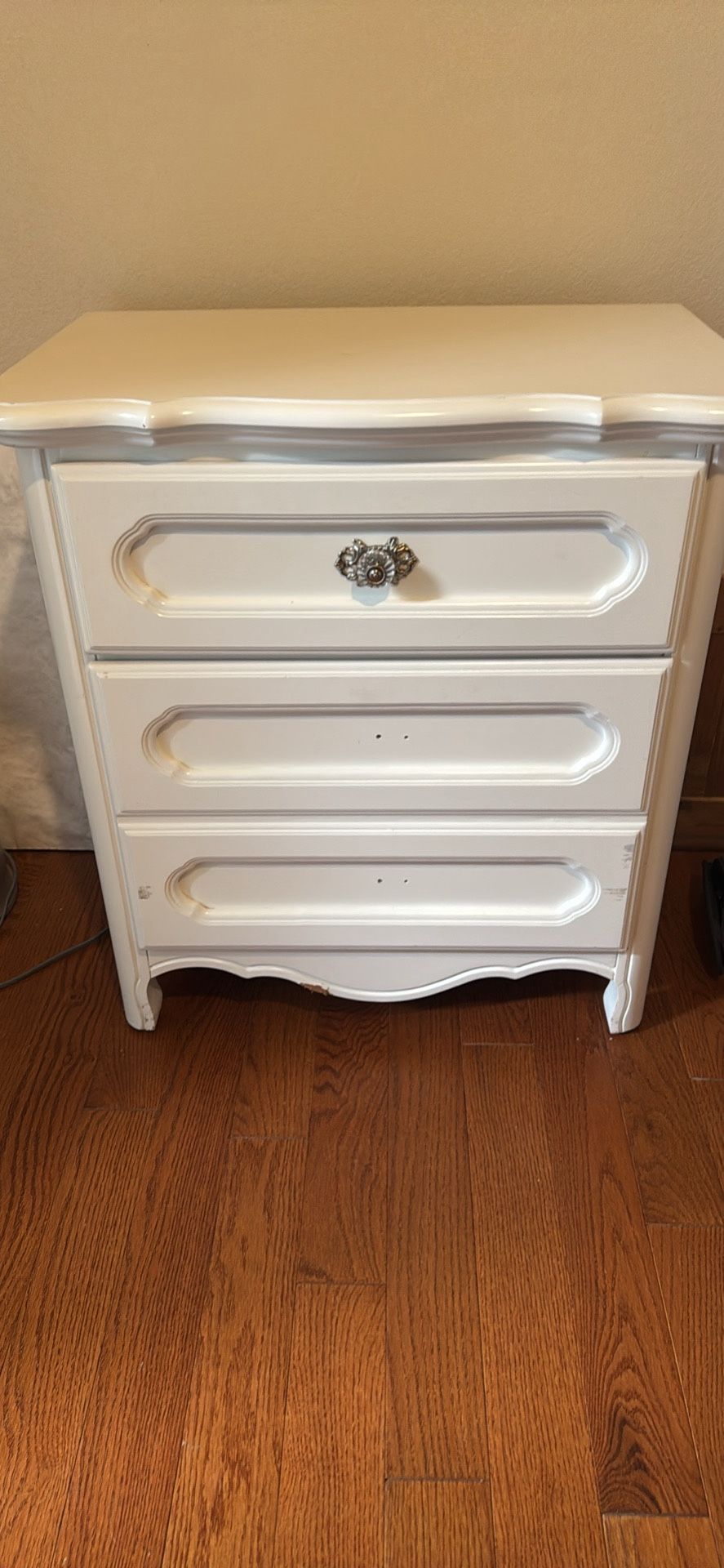 White Wood Dresser And End Table
