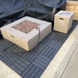 Modern Fire Pit + Side Table