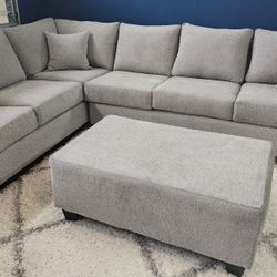 Brand new Artisan Heather Grey 2pc Full Length Sectional (5 colors available)