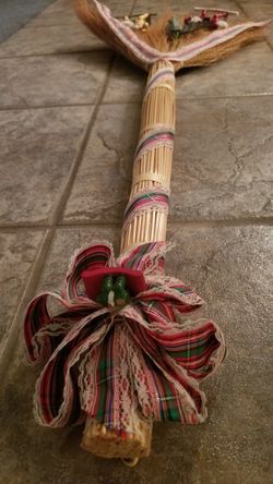 Christmas broom decoration