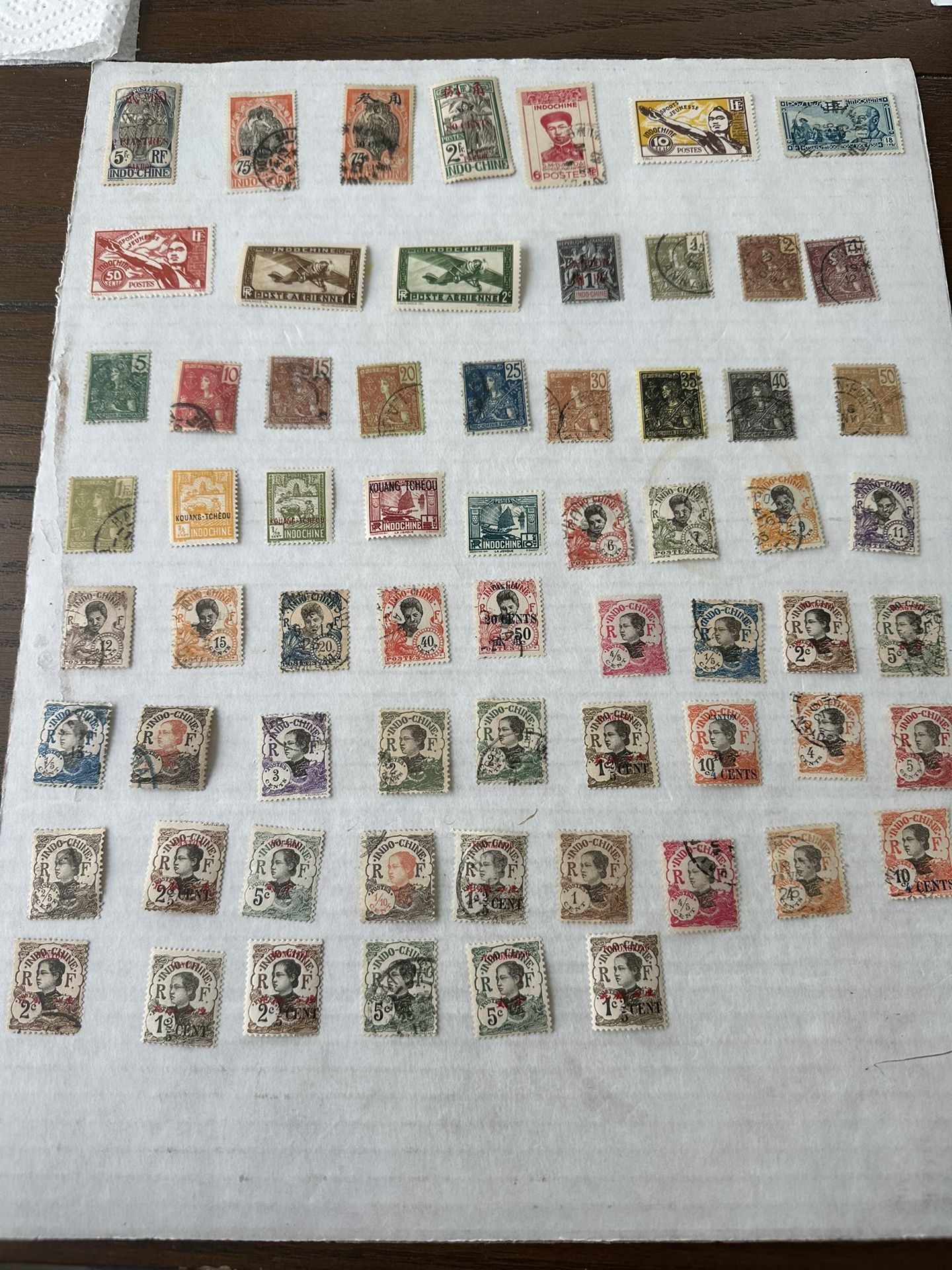 Indochina French Occupation Stamp Group Of 65