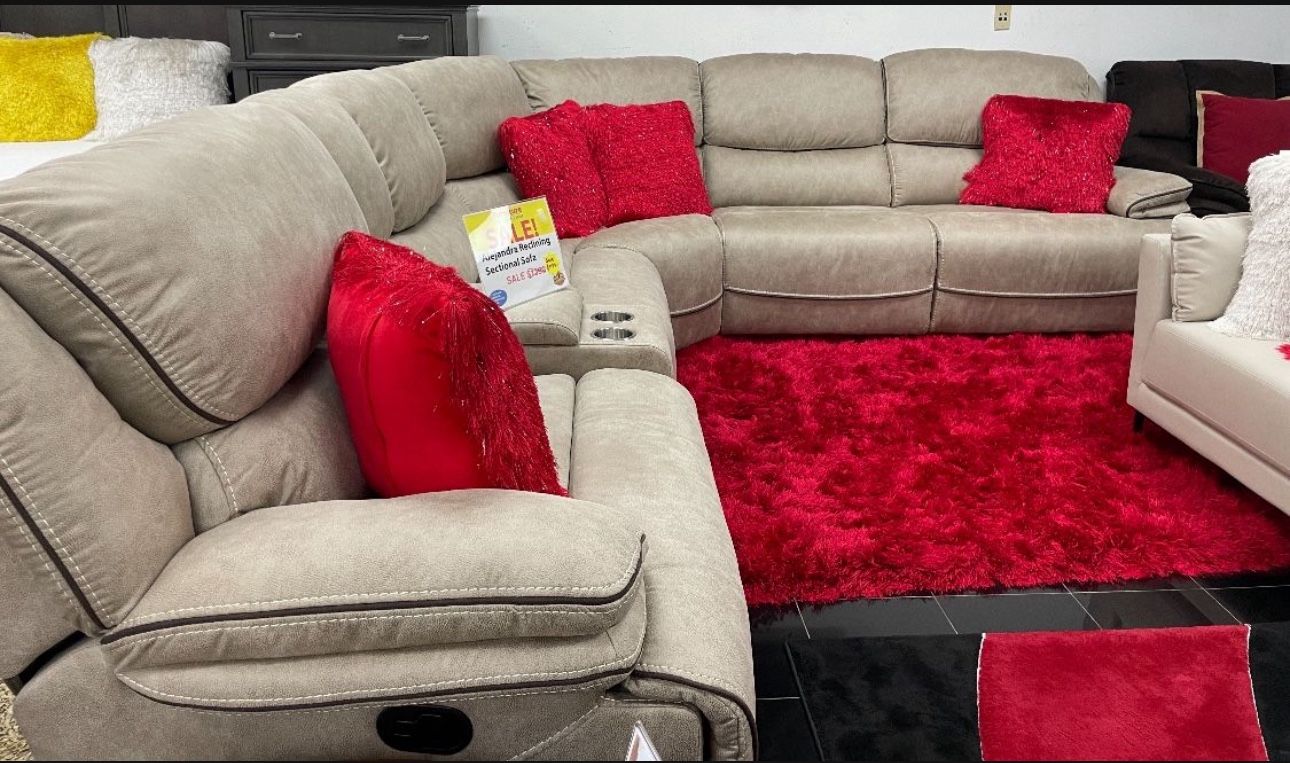 COMFY NEW ALEJANDRA RECLINING SECTIONAL SOFA ON SALE ONLY $1499. IN STOCK SAME DAY DELIVERY 🚚 EASY FINANCING
