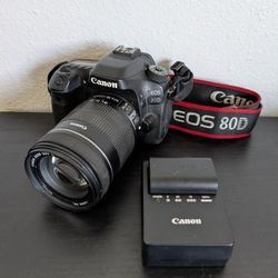 Canon 80D DSLR Camera + 18-135mm Lens