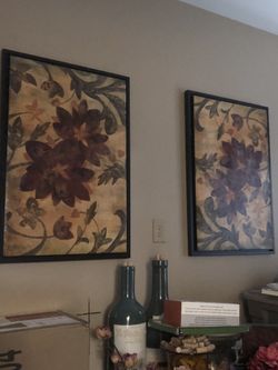 Beautiful Large Wall Art 38x26 - Set Of 2 - Oil Canvas Look