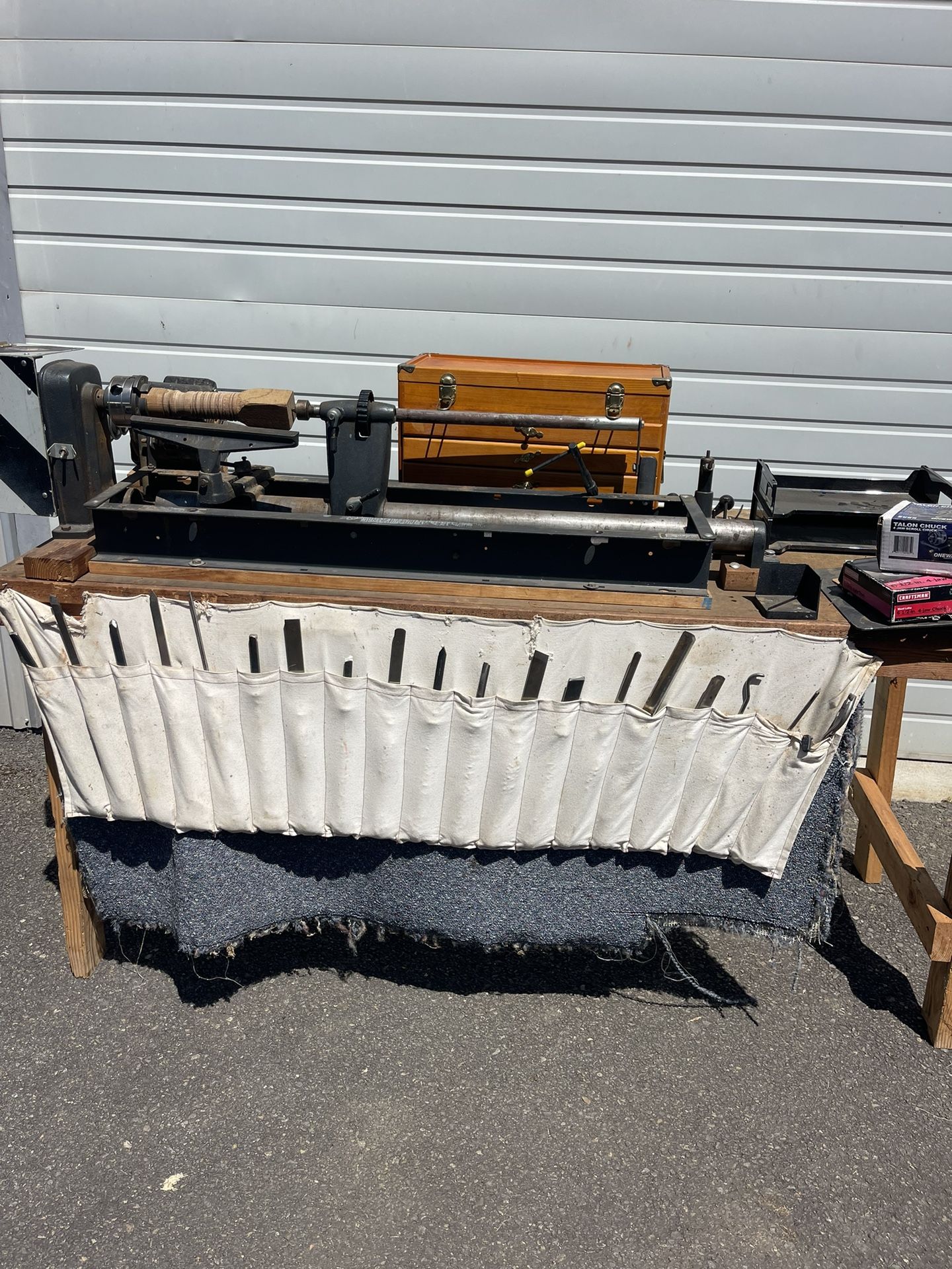 Wood Lathe And All The Tools .