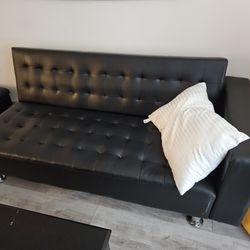 Black Leather futon