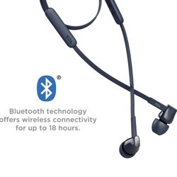 TCL MTRO100BT Wireless in-Ear Earbuds Noise Isolating Bluetooth Headphones with 18 Hour Battery Playtime and Built-in Mic - Slate Blue