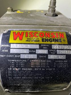 Wisconsin Heavy-Duty Air-Cooled Engine Model MAENLD