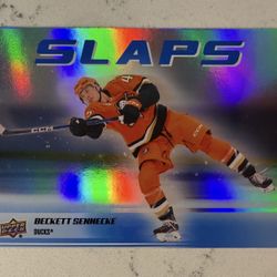 2025-26 Upper Deck #SL-19 Beckett Sennecke Slaps Insert ROOKIE RC Anaheim Ducks