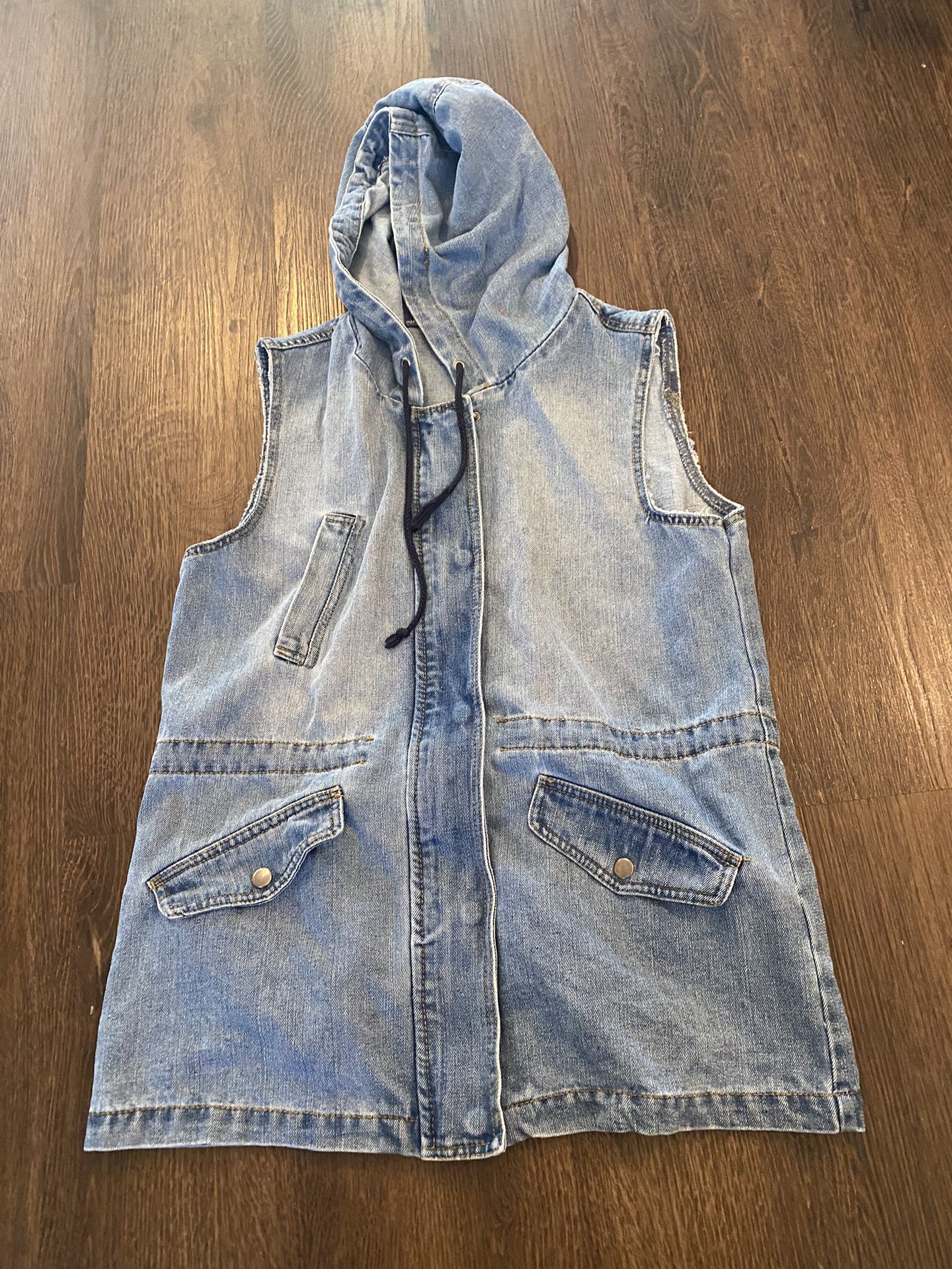 Womans Jean Vest Zip Up Size Large By Ci Sono #15