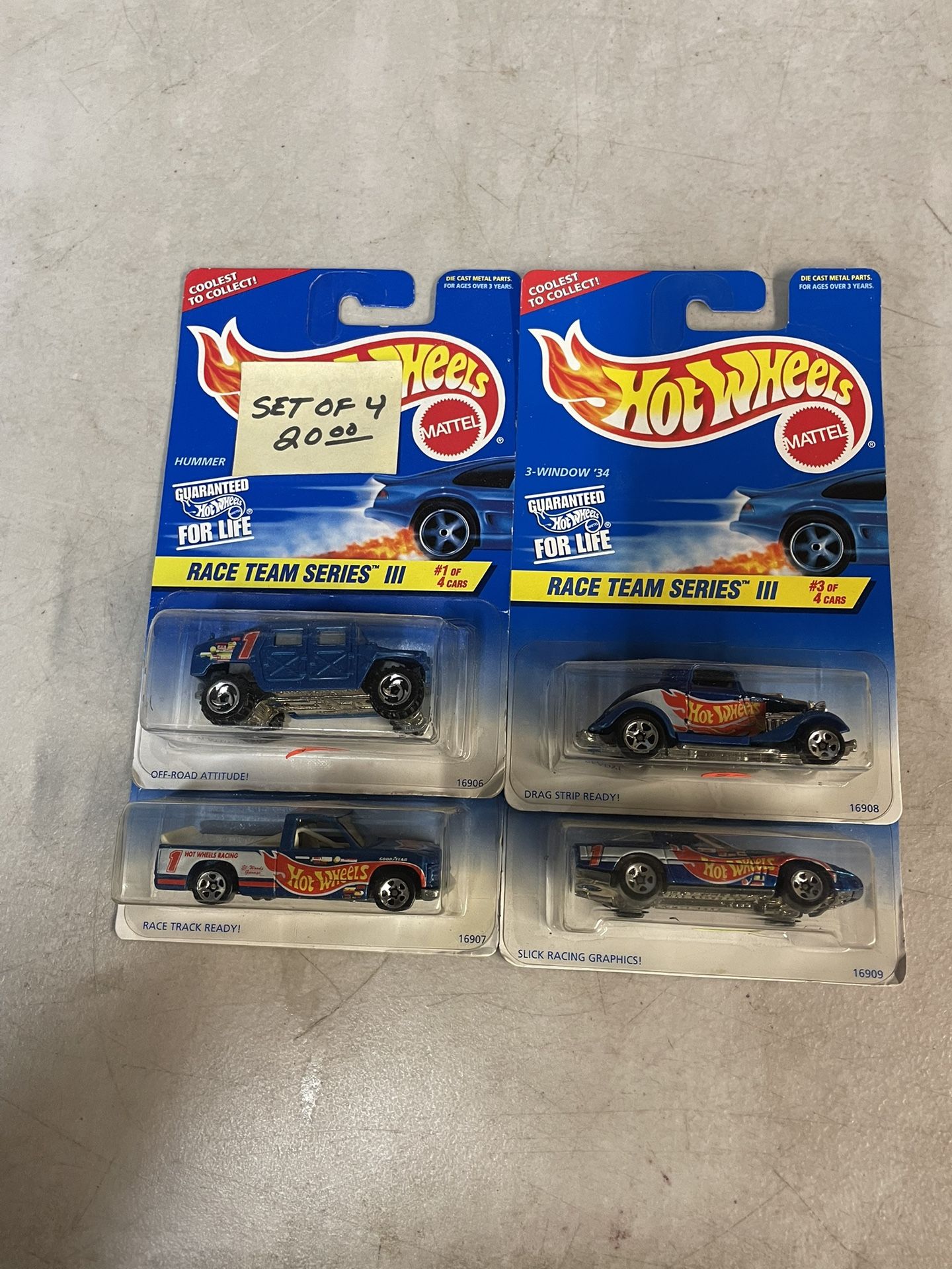 Hot Wheels 1997 4car set of race team series 3