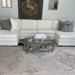 Large White Leather Sectional from Havertys
