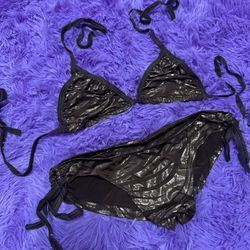 New Small gold bikini swimsuit y2k goth emo festivalr