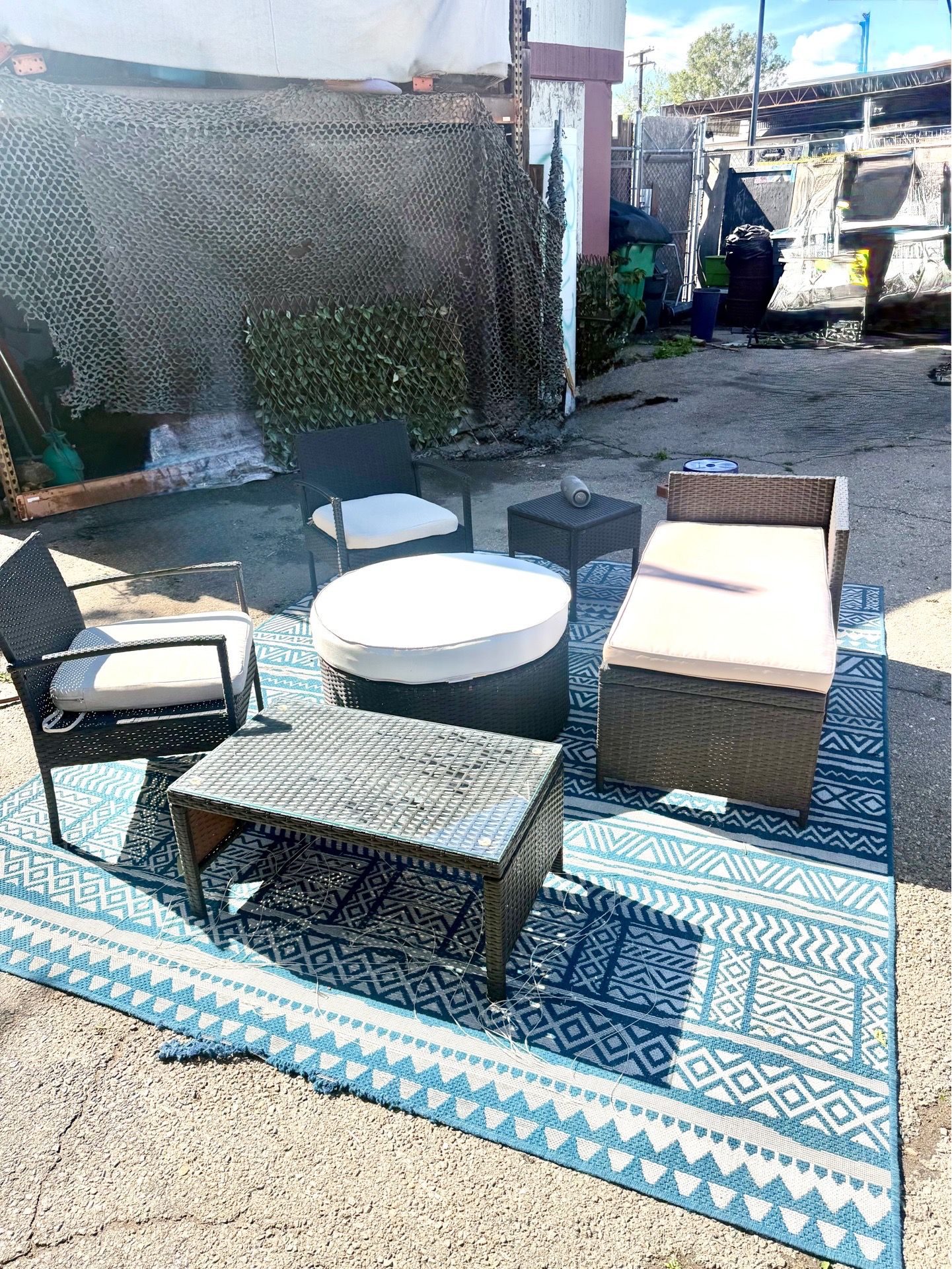 6 Piece Wicker Patio Set