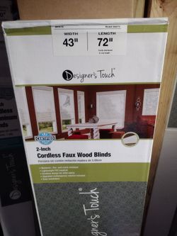 New 2 Inch Faux Wood Blinds 43 X 72 Cordless 