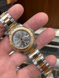 Rolex midsize 18k/SS Yachtmaster buy sale trade box papers we buy gold silver coins scrap
