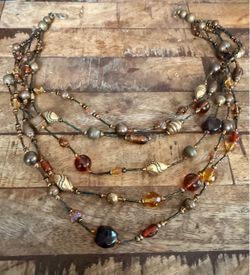 Multi-Strand Beaded Necklace- 18 inches