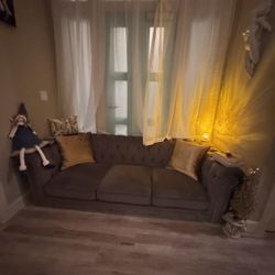 Suede Sofa Grey 300$