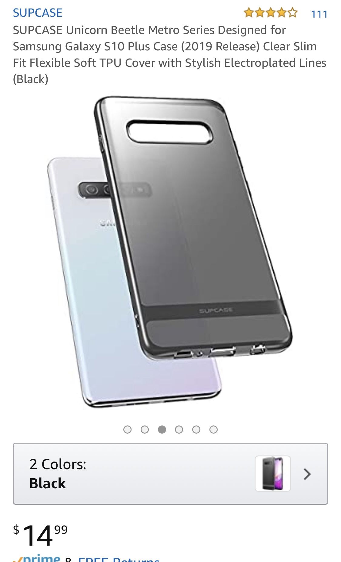 Samsung Galaxy S10 Plus black Clear Slim Fit case