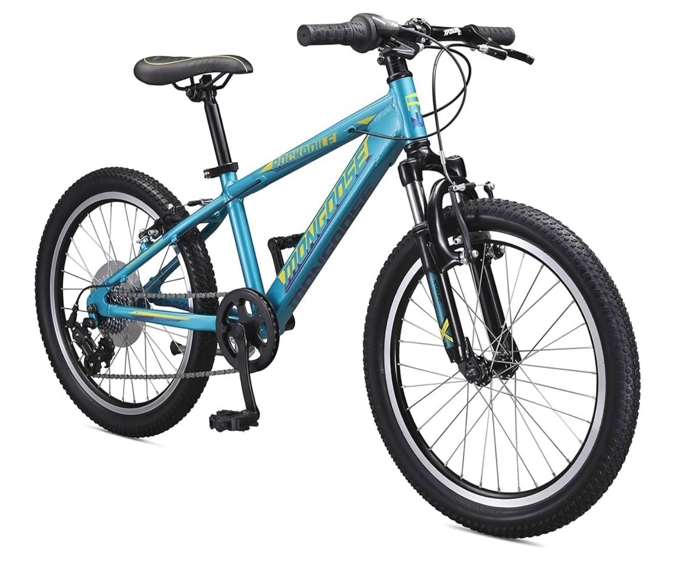 Mongoose Rockadile Hardtail Mountain Bike for Kid's Boys and Girls, 20 or 24 -Inch Wheels, Aluminum
